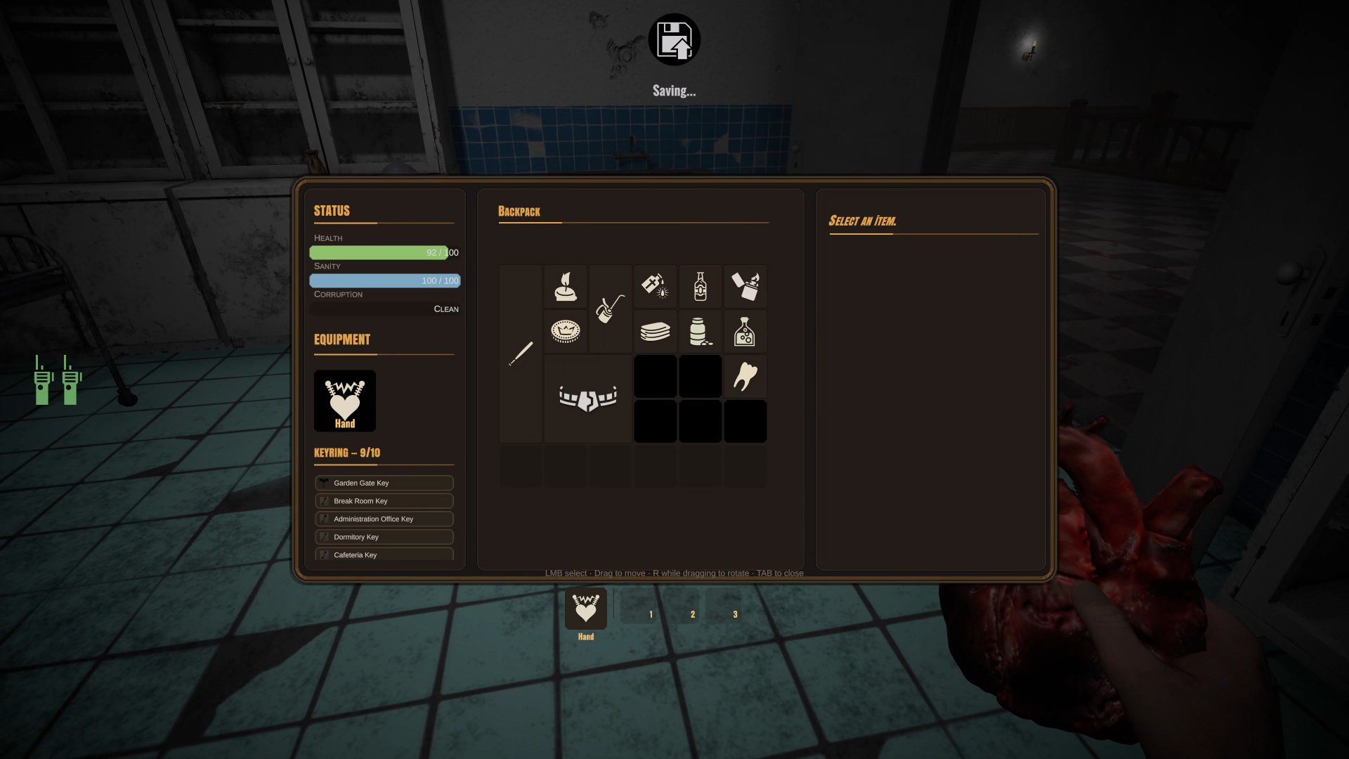 Grid inventory: every item has a shape